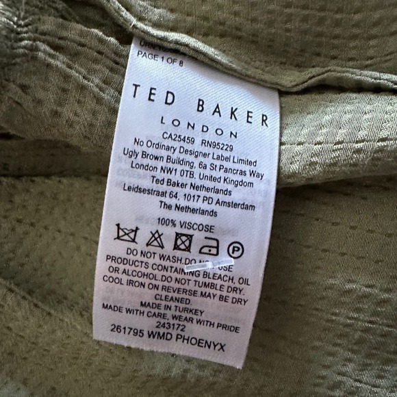 Ted Baker Phoenyx Knot Front Tiered Mini Dress in Mid-Green NWT Size 0 / US 2 - Picture 10 of 11